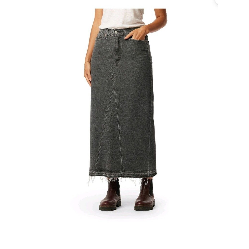 Levi's Charcoal Straight Denim Maxi Skirt